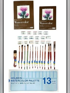 New Watercolor Paint Bundle- Schmincke Horadam Aquarell, Paintbrushes, Pads